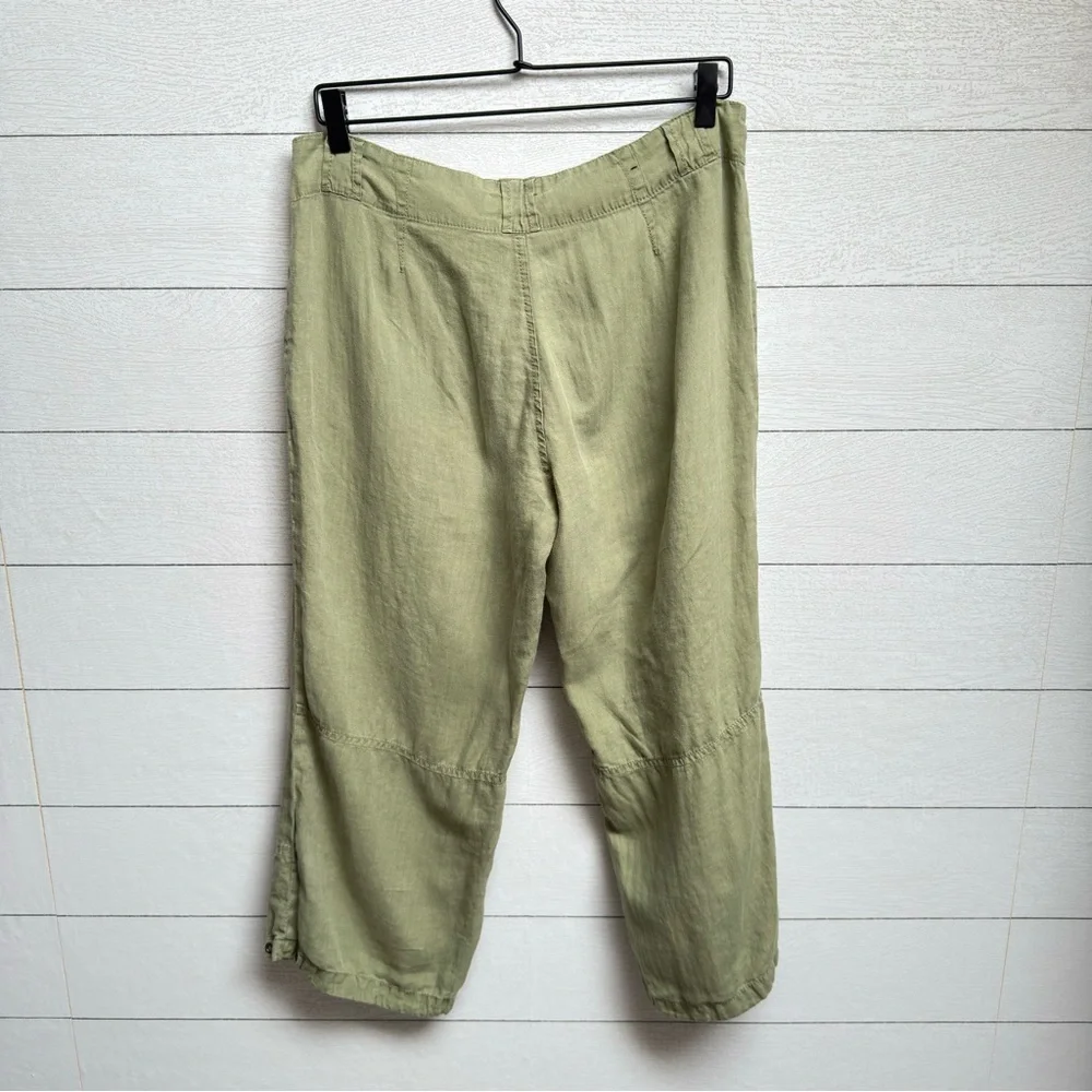 Banana Republic | Olive Green Wide Leg Linen Pants | Size 10